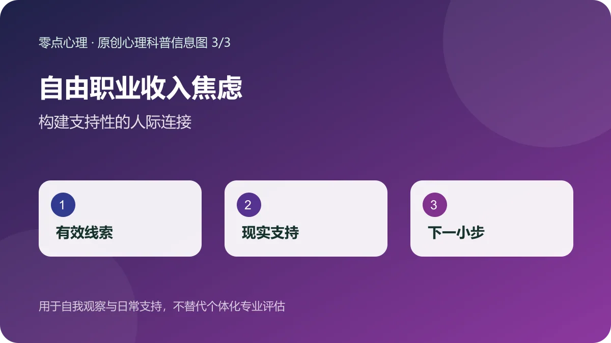 自由职业收入焦虑:构建支持性的人际连接信息图