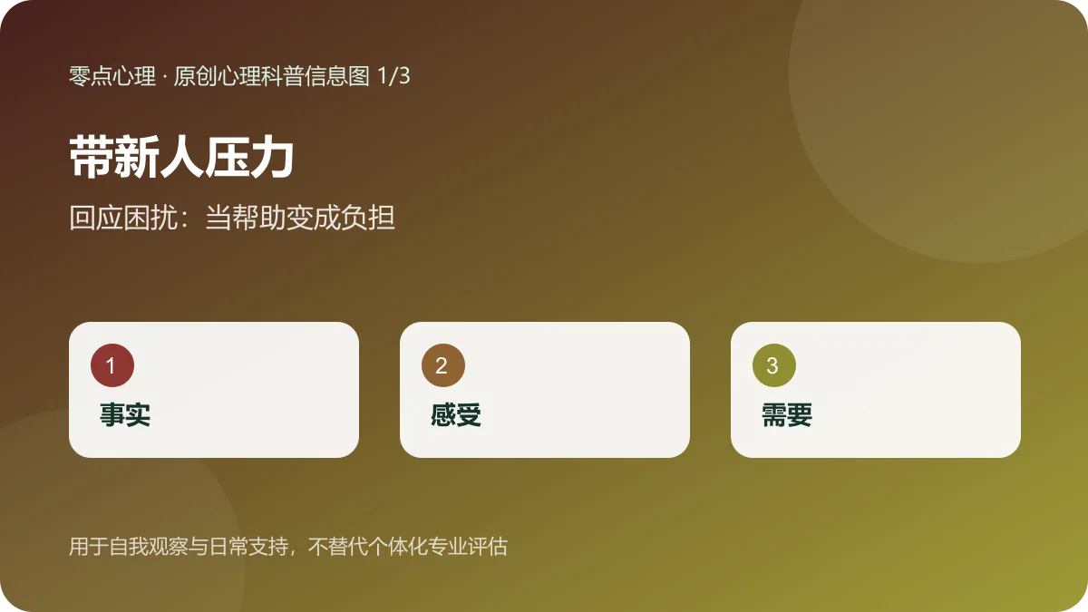 带新人压力:回应困扰:当帮助变成负担信息图
