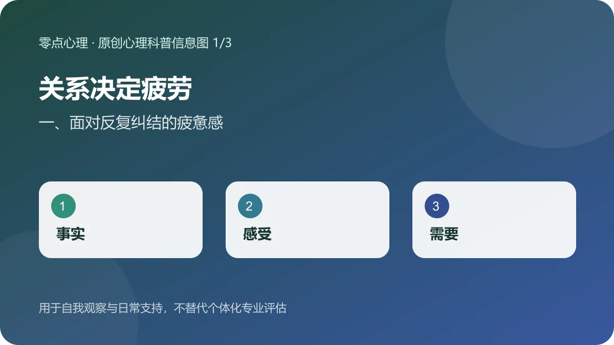 关系决定疲劳:一、面对反复纠结的疲惫感信息图