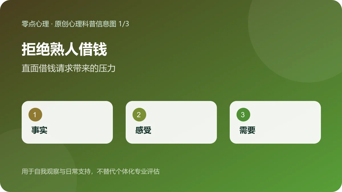 拒绝熟人借钱:直面借钱请求带来的压力信息图