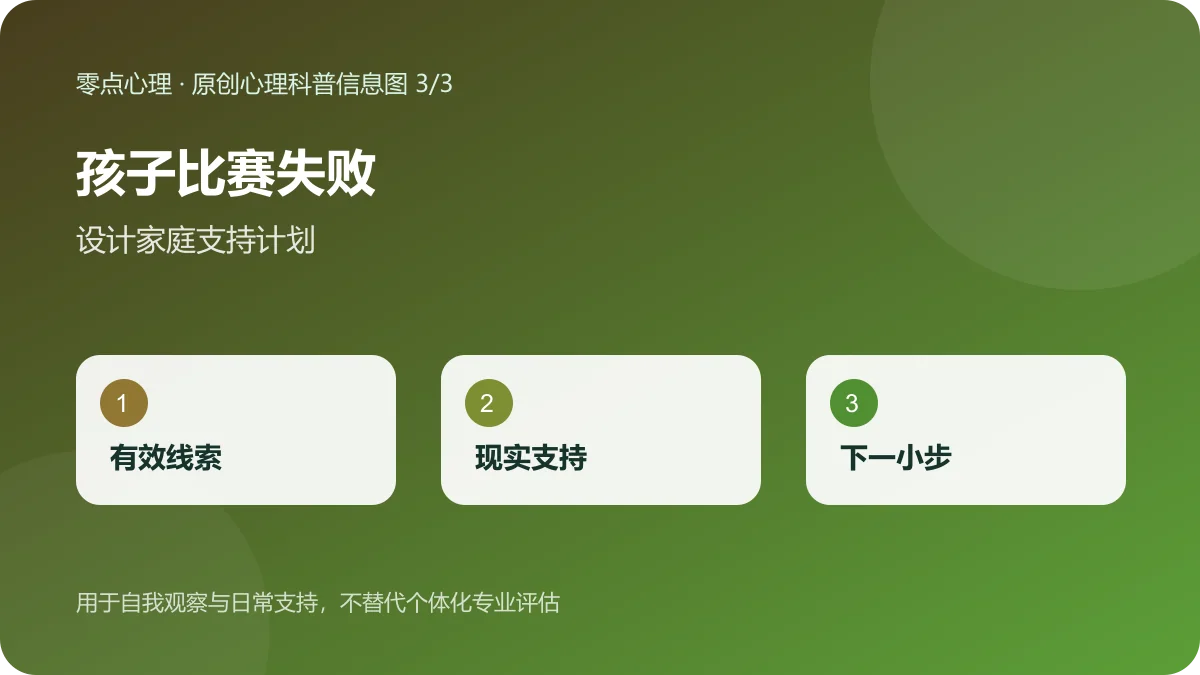 孩子比赛失败:设计家庭支持计划信息图