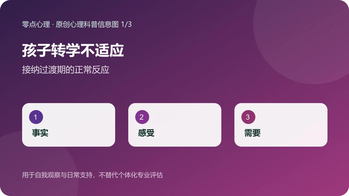 孩子转学不适应:接纳过渡期的正常反应信息图