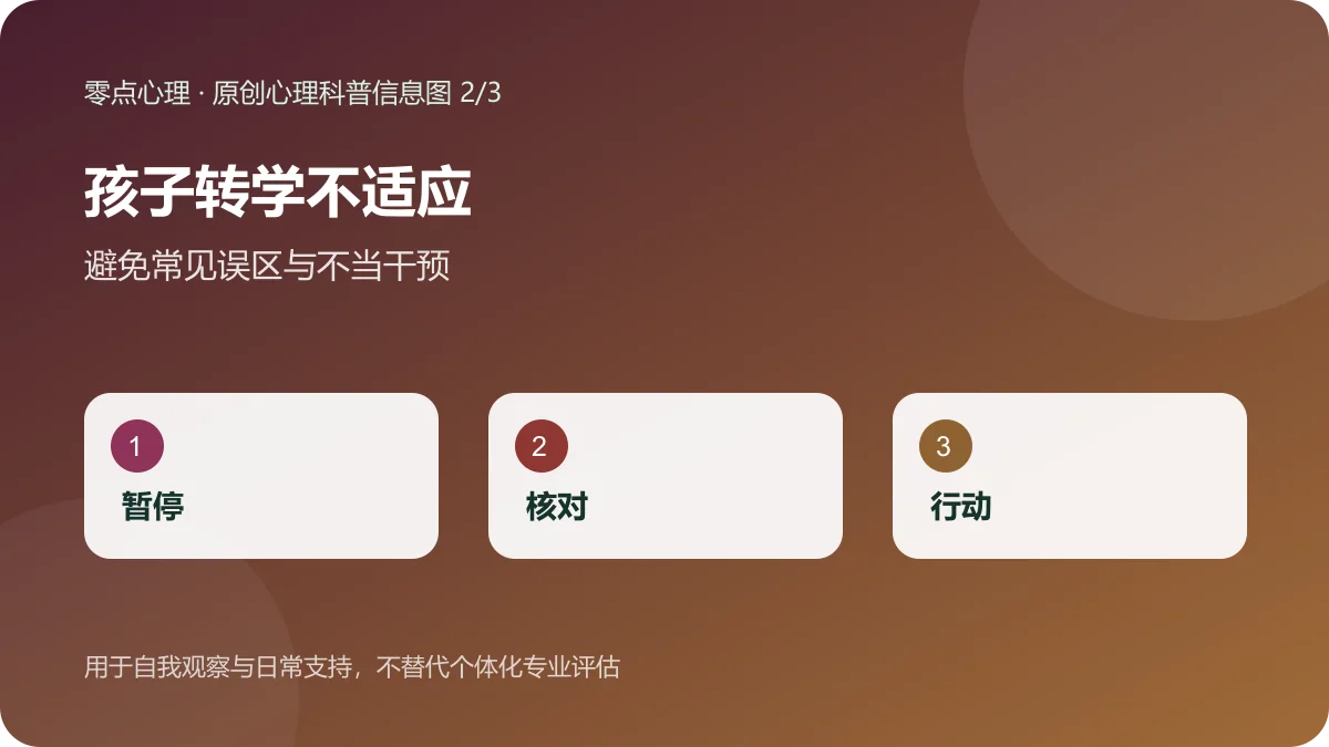 孩子转学不适应:避免常见误区与不当干预信息图