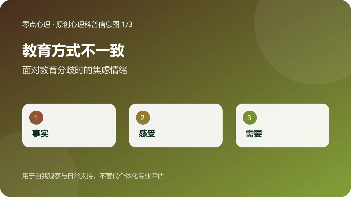教育方式不一致:面对教育分歧时的焦虑情绪信息图