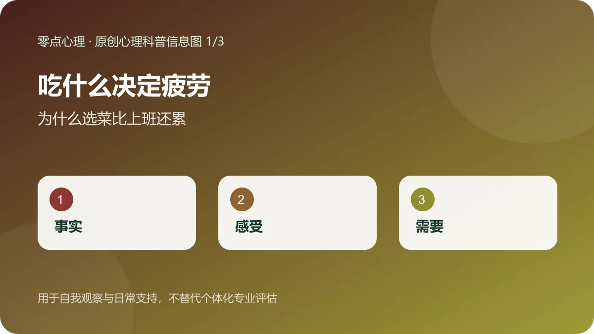 吃什么决定疲劳:为什么选菜比上班还累信息图