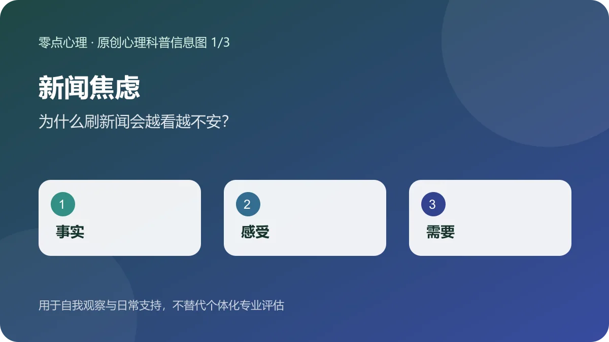 新闻焦虑:为什么刷新闻会越看越不安?信息图