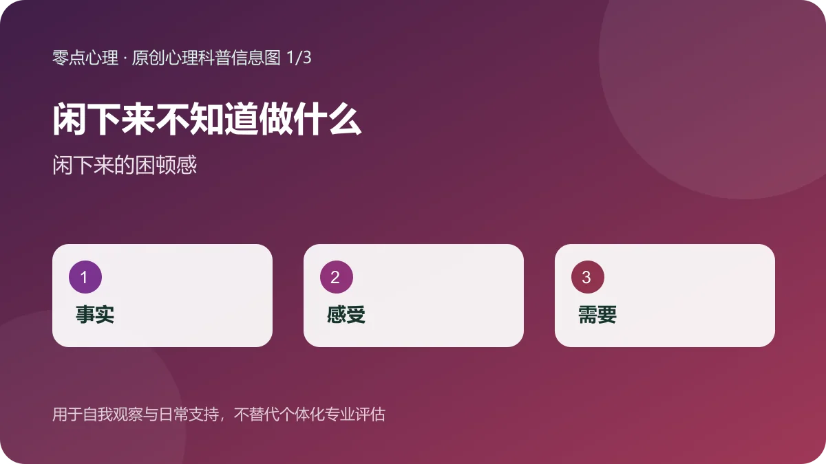 闲下来不知道做什么:闲下来的困顿感信息图